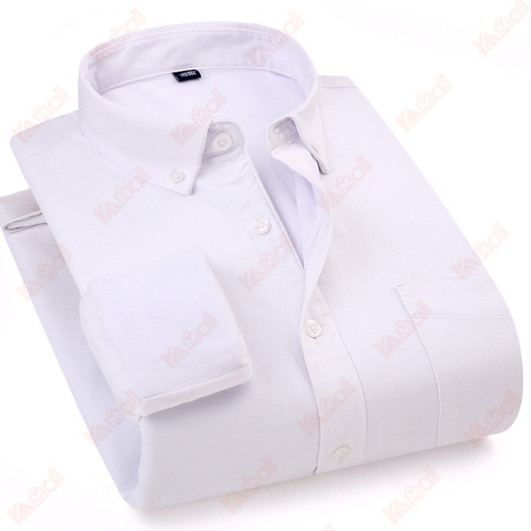 white fleece dress shirt